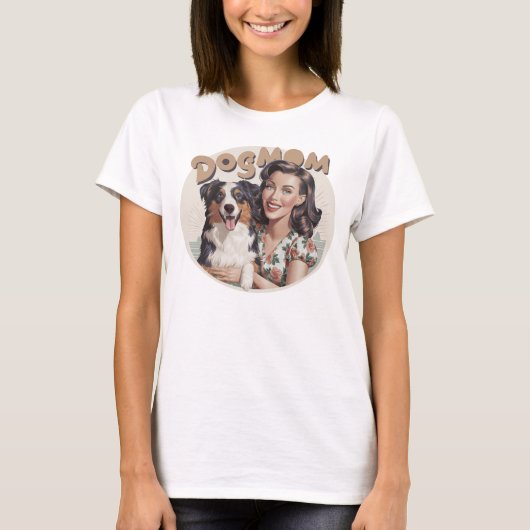 Australian Shepherd Aussie Dogmom doglover t-shirt Tシャツ (正面)