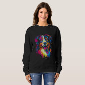 Australian Shepherd Aussie Rainbow Retro Design スウェットシャツ (正面フル)