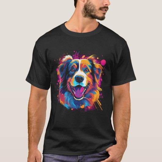 Australian Shepherd Aussie Retro 3 Tシャツ (正面)