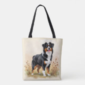 Australian Shepherd Black Tricolor Aussie Dog トートバッグ (裏面)