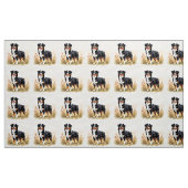 Australian Shepherd Black Tricolor Aussie Dog ファブリック (ヤード)