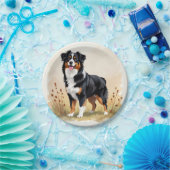 Australian Shepherd Black Tricolor Aussie Dog ペーパープレート (パーティー)