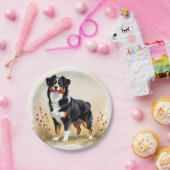 Australian Shepherd Black Tricolor Aussie Dog ペーパープレート (パーティー)