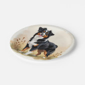 Australian Shepherd Black Tricolor Aussie Dog ペーパープレート (アングル)