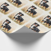 Australian Shepherd Black Tricolor Aussie Dog ラッピングペーパー (角)