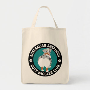 Australian Shepherd Butt Wiggler Club (Blue Merle) トートバッグ