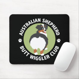 Australian Shepherd Butt Wiggler Club (Tricolor) マウスパッド