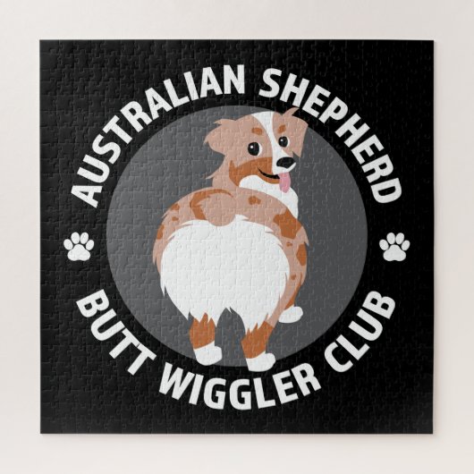 Australian Shepherd Butt Wigglers Club - Red Merle ジグソーパズル (縦)