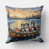 Australian Shepherd Christmas Boat Holiday クッション (裏面)