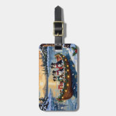 Australian Shepherd Christmas Boat Holiday ラゲッジタグ (正面縦)