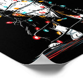 Australian Shepherd Christmas Graphics Dog Lights  ポスター (角)