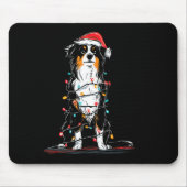 Australian Shepherd Christmas Graphics Dog Lights  マウスパッド (正面)