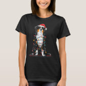 Australian Shepherd Christmas Graphics Dog Lights  Tシャツ (正面)