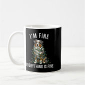 Australian Shepherd Christmas I'm Fine Everything  コーヒーマグカップ (左)
