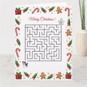 Australian Shepherd Christmas Maze Puzzle Holiday カード (正面)