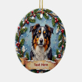 Australian Shepherd Christmas Ornament セラミックオーナメント (右)