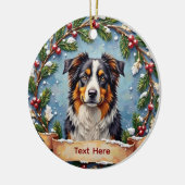 Australian Shepherd Christmas Ornament セラミックオーナメント (左)