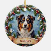 Australian Shepherd Christmas Ornament セラミックオーナメント (裏面)