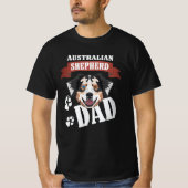 Australian Shepherd Dad, Dog Dad Tシャツ (正面)