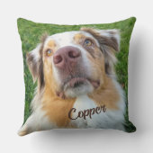 Australian Shepherd Dog写真パーソナライズされた名 クッション (裏面)