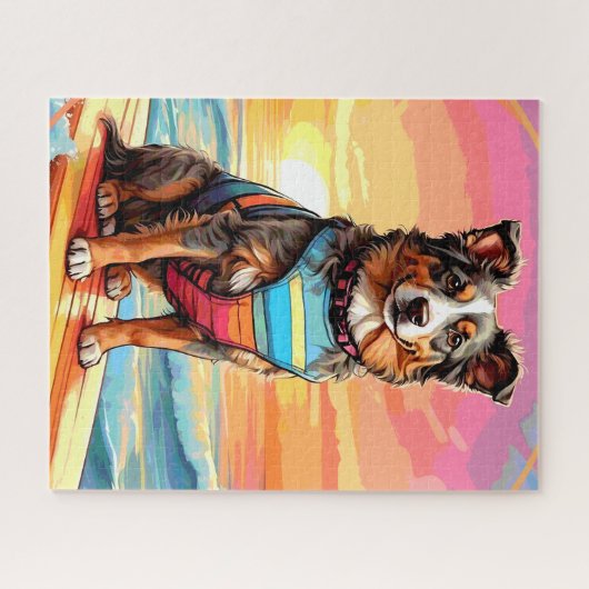 Australian Shepherd dog ジグソーパズル (横)