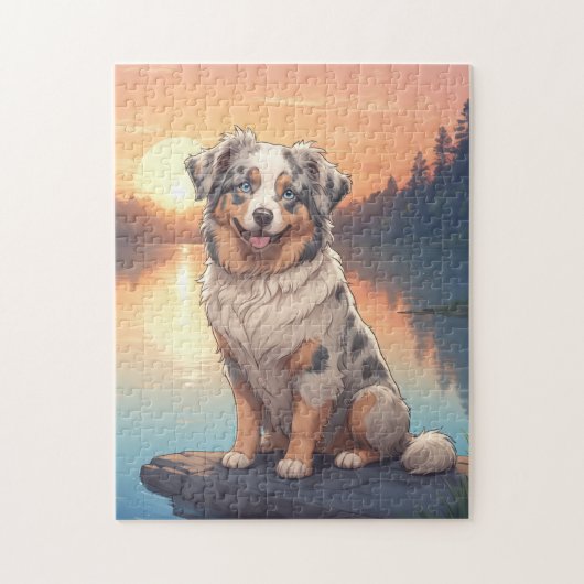 Australian Shepherd dog ジグソーパズル (縦)