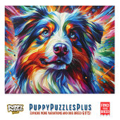 Australian Shepherd Dog Acrylic Art Print ジグソーパズル