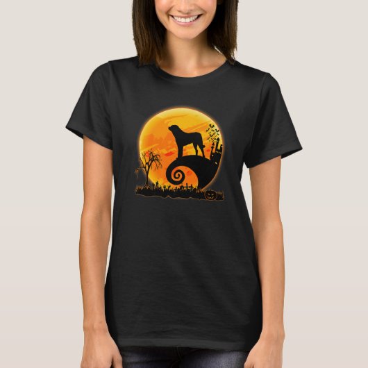 Australian Shepherd Dog And Moon  Halloween Costum Tシャツ (正面)