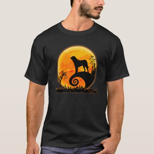 Australian Shepherd Dog And Moon  Halloween Costum Tシャツ (正面)