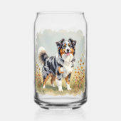 Australian Shepherd Dog Merle Long Tail ガラス缶 (裏面)
