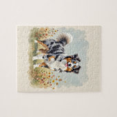 Australian Shepherd Dog Merle Long Tail ジグソーパズル (横)