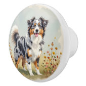 Australian Shepherd Dog Merle Long Tail セラミックノブ (右)