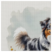 Australian Shepherd Dog Merle Long Tail ファブリック (クローズアップ)