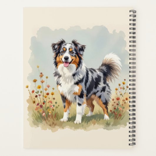 Australian Shepherd Dog Merle Long Tail プランナー手帳 (裏面)