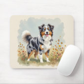 Australian Shepherd Dog Merle Long Tail マウスパッド (マウス)