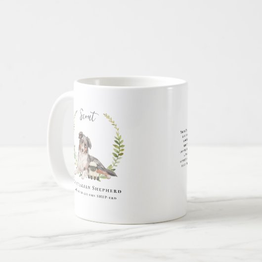 Australian Shepherd Dog | Monogram コーヒーマグカップ (正面左)