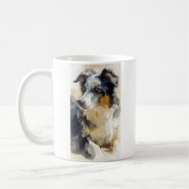 Australian shepherd dog portrait コーヒーマグカップ