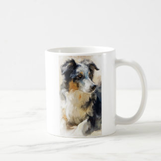 Australian shepherd dog portrait コーヒーマグカップ