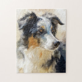 Australian shepherd dog portrait ジグソーパズル