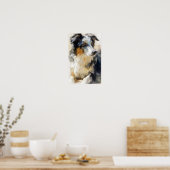Australian shepherd dog portrait ポスター (キッチン)