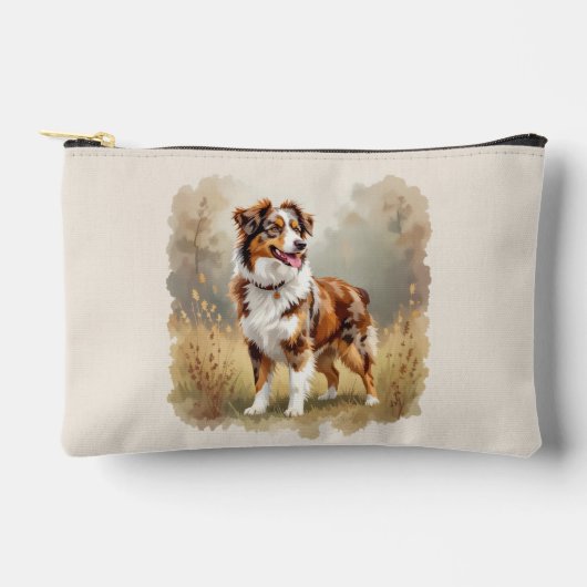Australian Shepherd Dog Red Merle アクセサリーポーチ (正面)