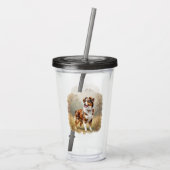 Australian Shepherd Dog Red Merle Aussie アクリルタンブラー (裏面)