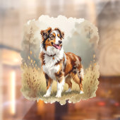 Australian Shepherd Dog Red Merle Aussie ウィンドウサイン (シート2)