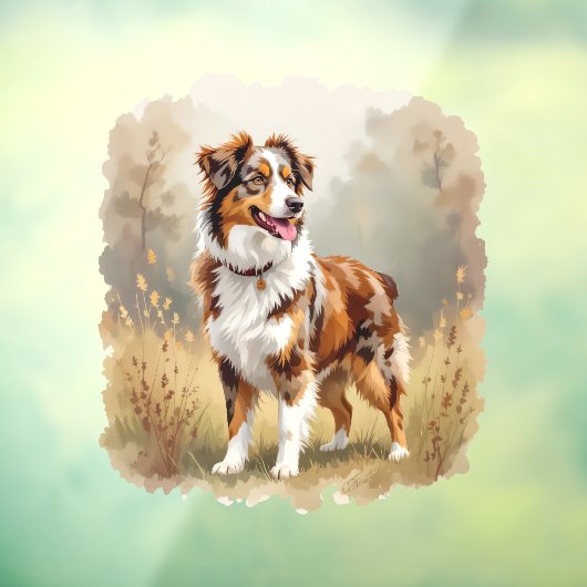 Australian Shepherd Dog Red Merle Aussie ウィンドウサイン (シート3)