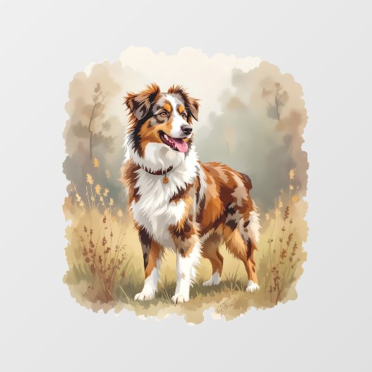 Australian Shepherd Dog Red Merle Aussie ウィンドウサイン (シート)