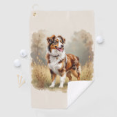 Australian Shepherd Dog Red Merle Aussie ゴルフタオル (インサイチュ)