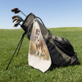 Australian Shepherd Dog Red Merle Aussie ゴルフタオル (グリーン)