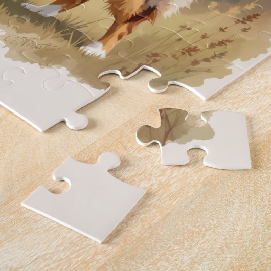 Australian Shepherd Dog Red Merle Aussie ジグソーパズル (側面)