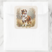 Australian Shepherd Dog Red Merle Aussie スクエアシール (バッグ)