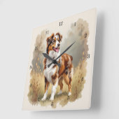 Australian Shepherd Dog Red Merle Aussie スクエア壁時計 (傾斜)